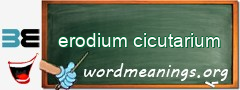 WordMeaning blackboard for erodium cicutarium